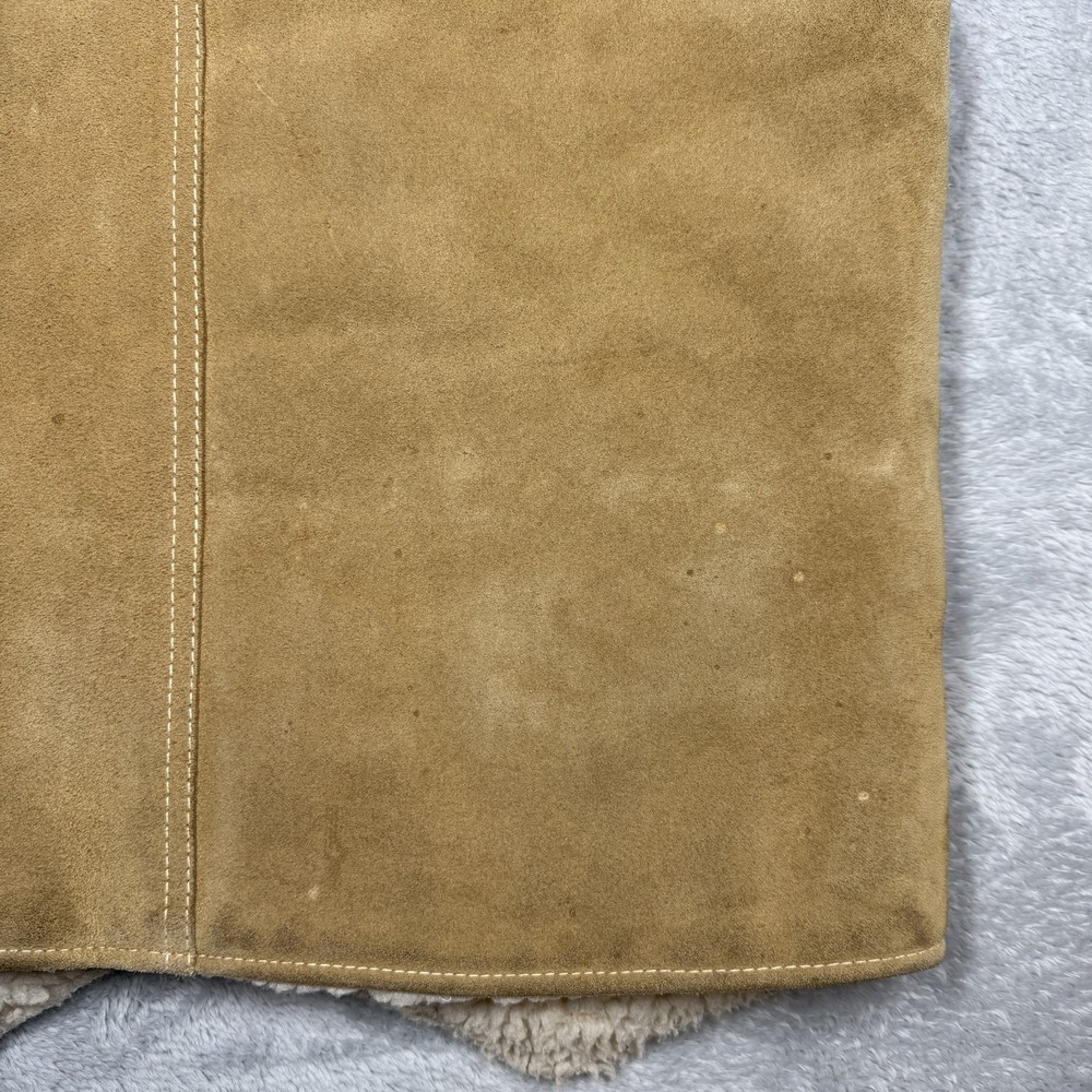 Vintage Levis Suede‎ Sherpa Vest Mens Medium Brown Snaps Western Leather Cowboy - Picture 12 of 12